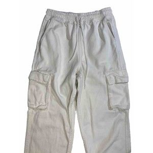 Forever 21 Women's Canvas Cuffed‎ Cargo Pants Ivory  Size XS